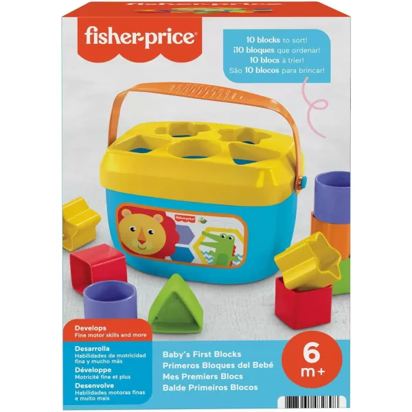 FisherPrice Stacking Toy Babys First Blocks Set of 10 Shapes for Sorting Play for Infants Ages 6 Months