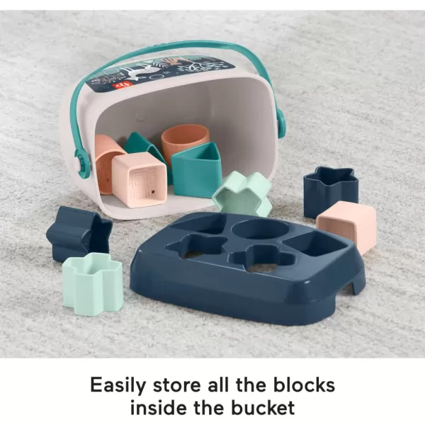 FisherPrice Stacking Toy Babys First Blocks Set of 10 Shapes for Sorting Play for Infants Ages 6 Months Navy FawnBlocks