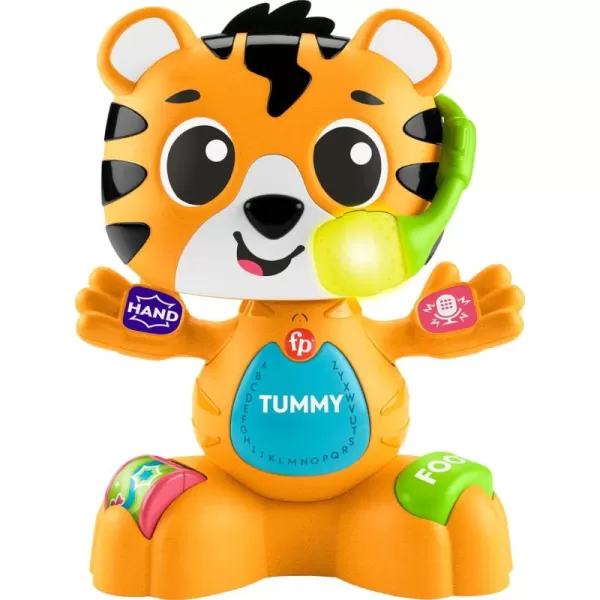 FisherPrice Baby Learning Toy Link Squad Bop ampamp Groove Tiger with Music ampamp Lights for Ages 9 Months Compatible Only with Link Squad Items