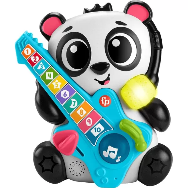 FisherPrice Baby Learning Toy Link Squad Jam ampamp Count Panda with Music ampamp Lights for Ages 9 Months Compatible Only with Link Squad Items