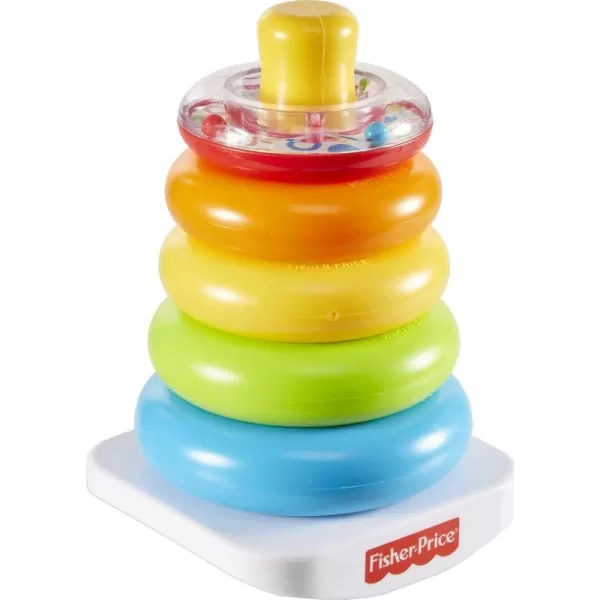 FisherPrice Infant Toy Set with Babys First Blocks 10 Shapes and RockaStack Ring Stacking Toy for Ages 6 Months Amazon ExclusiveRockAStack