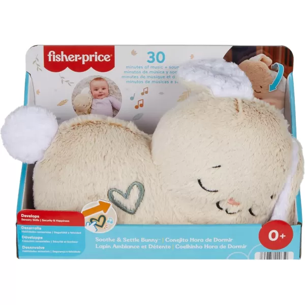 imageFisherPrice Baby Toy Calming Vibes Puppy Soother Plush Portable Sound Machine with Vibrations for Newborns 0 MonthsBunny Soother