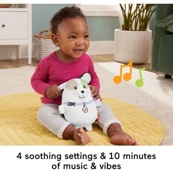 imageFisherPrice Baby Toy Calming Vibes Puppy Soother Plush Portable Sound Machine with Vibrations for Newborns 0 MonthsPuppy Soother