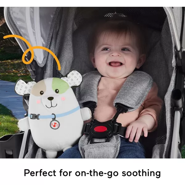 imageFisherPrice Baby Toy Calming Vibes Puppy Soother Plush Portable Sound Machine with Vibrations for Newborns 0 MonthsPuppy Soother