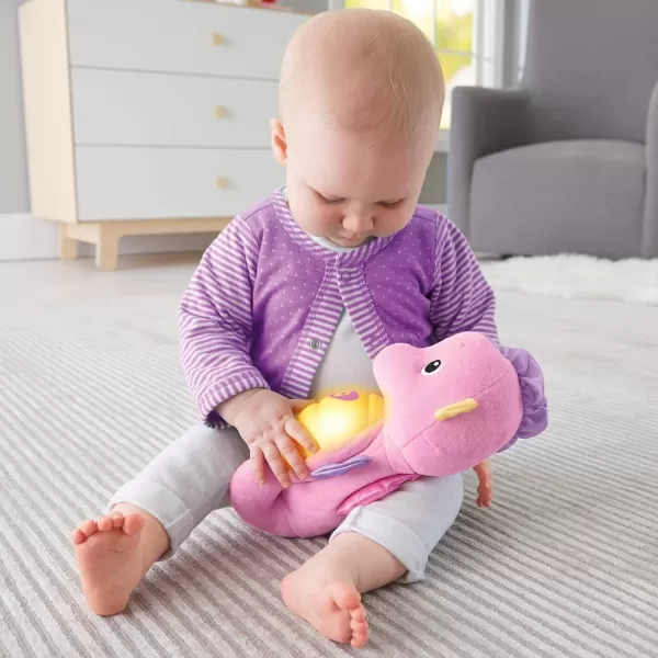 imageFisherPrice Musical Baby Toy Soothe ampamp Glow Seahorse Pink Plush Sound Machine with Lights ampamp Volume Control for NewbornsPink EasytoOpen Packaging