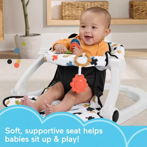 imageFisherPrice Portable Baby Chair SitMeUp Floor Seat with Developmental Toys ampamp Machine Washable Seat Pad FroggyCow