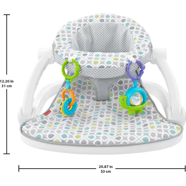 imageFisherPrice Portable Baby Chair SitMeUp Floor Seat with Developmental Toys ampamp Machine Washable Seat Pad FroggyGrey