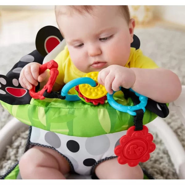 imageFisherPrice Portable Baby Chair SitMeUp Floor Seat with Developmental Toys ampamp Machine Washable Seat Pad FroggyPanda