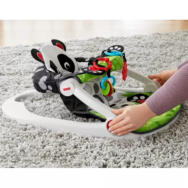 imageFisherPrice Portable Baby Chair SitMeUp Floor Seat with Developmental Toys ampamp Machine Washable Seat Pad FroggyPanda