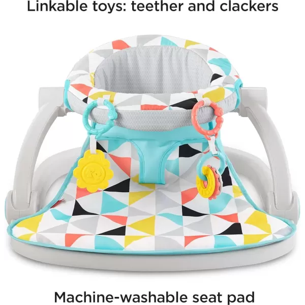 imageFisherPrice Portable Baby Chair SitMeUp Floor Seat with Developmental Toys ampamp Machine Washable Seat Pad FroggyWindmill