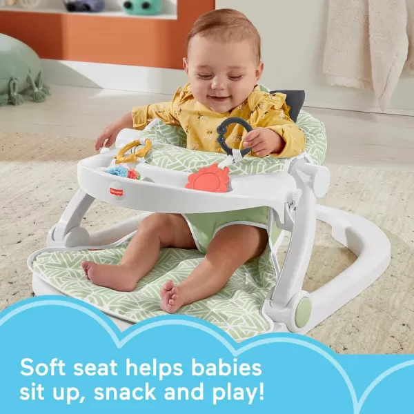 imageFisherPrice Portable Baby Chair SitMeUp Floor Seat with Snack Tray Developmental Toys ampamp Washable Seat Pad Cute SlothPuppy