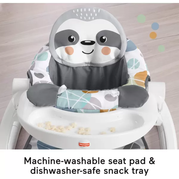 imageFisherPrice Portable Baby Chair SitMeUp Floor Seat with Snack Tray Developmental Toys ampamp Washable Seat Pad Cute SlothSloth