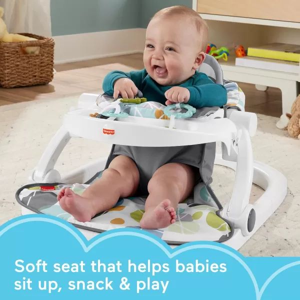 imageFisherPrice Portable Baby Chair SitMeUp Floor Seat with Snack Tray Developmental Toys ampamp Washable Seat Pad Cute SlothSloth