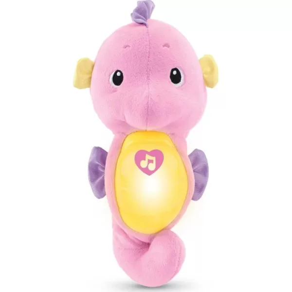 imageFisherPrice Musical Baby Toy Soothe ampamp Glow Seahorse Pink Plush Sound Machine with Lights ampamp Volume Control for NewbornsPink EasytoOpen Packaging