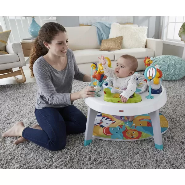 imageFisherPrice Baby to Toddler Toy 3in1 SittoStand Activity Center with Playmat plus Music Lights and Spiral Ramp