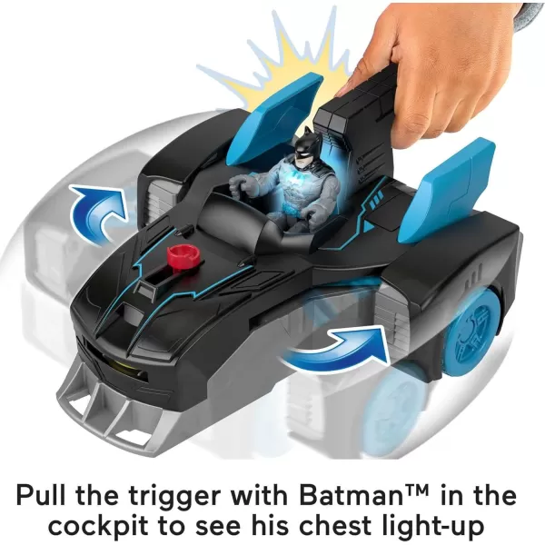 imageFisherPrice Imaginext DC Super Friends Batman Toy BatTech Batmobile Car ampamp LightUp Figure for Preschool Pretend Play Kids Ages 3 Years