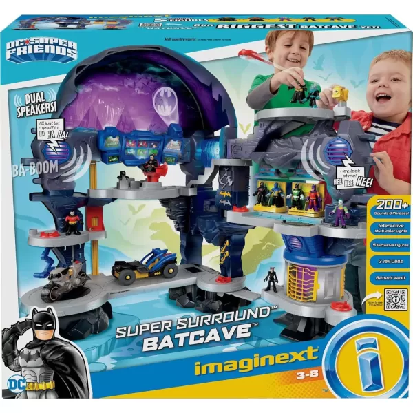 imageFisherPrice Imaginext DC Super Friends Batman Toy Super Surround Batcave Playset Lights Sounds ampamp Phrases for Ages 3 Years 33 x 42 Inches