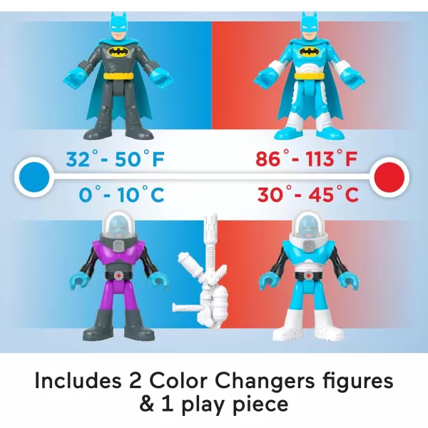 imageFisherPrice Imaginext DC Super Friends Batman Toys Color Changers Figure Set Batman ampamp Harley Quinn for Preschool Kids Ages 3 YearsBatman  Mr Freeze