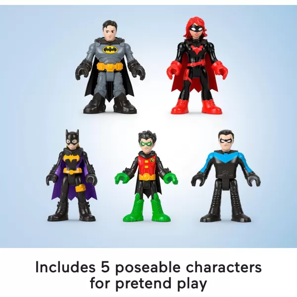 imageFisherPrice Imaginext DC Super Friends Batman Toys Family Multipack Figure Set 5 Characters ampamp 7 Accessories for Kids Ages 3 Years