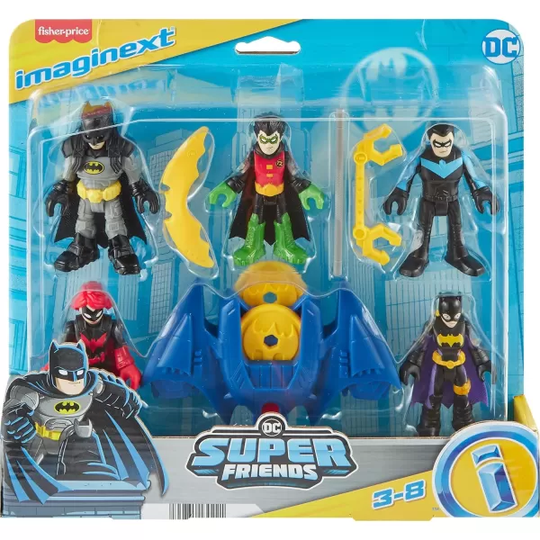 imageFisherPrice Imaginext DC Super Friends Batman Toys Family Multipack Figure Set 5 Characters ampamp 7 Accessories for Kids Ages 3 Years