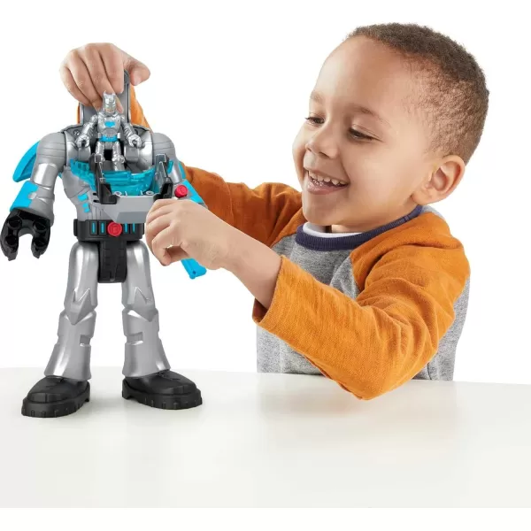 imageFisherPrice Imaginext DC Super Friends Batman Toys Insider ampamp Exo Suit 12Inch Robot with Lights Sounds ampamp Figure for Kids Ages 3 YearsGrey