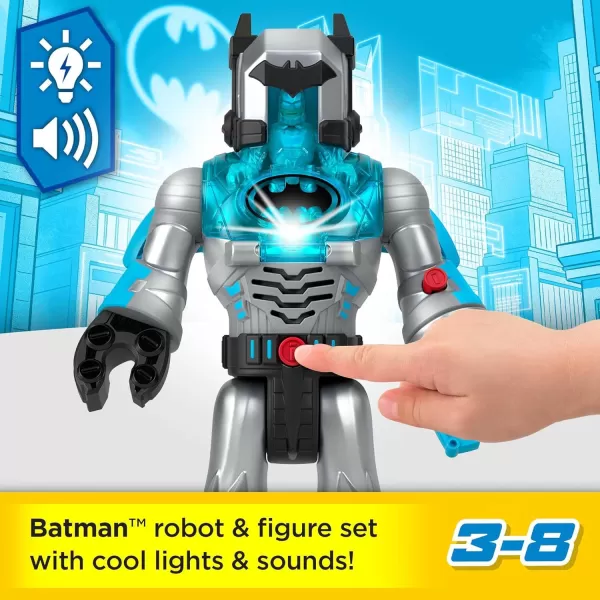 imageFisherPrice Imaginext DC Super Friends Batman Toys Insider ampamp Exo Suit 12Inch Robot with Lights Sounds ampamp Figure for Kids Ages 3 YearsGrey