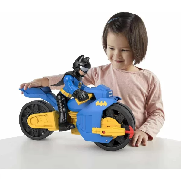 imageFisherPrice Imaginext DC Super Friends Batman Toys XL Batcycle ampamp XL Batman Figure Each 10 Inches for Preschool Kids Ages 3 Years