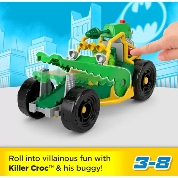 imageFisherPrice Imaginext DC Super Friends Toy Killer Croc Figure ampamp Buggy Car with Projectile Launcher for Pretend Play Kids Ages 3 Years