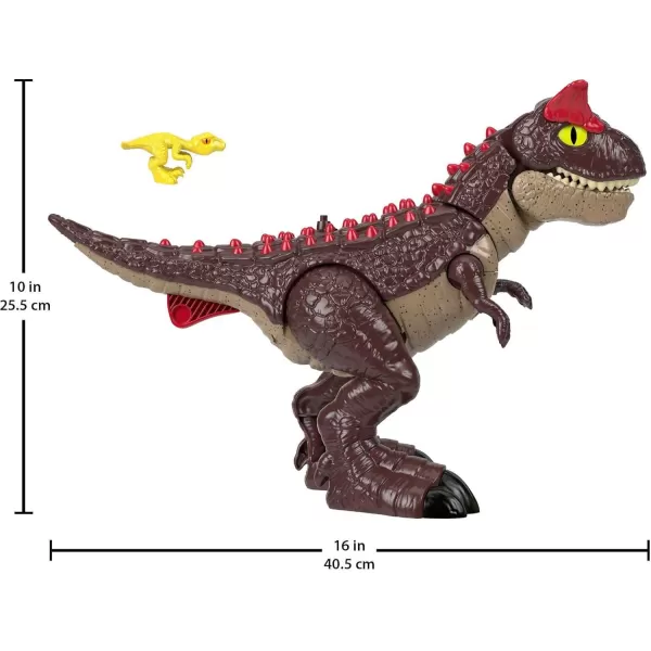 imageFisherPrice Imaginext Jurassic World Dinosaur Toy Spike Strike Carnotaurus 11Inch Figure Set for Pretend Play Preschool Kids Ages 3 Years