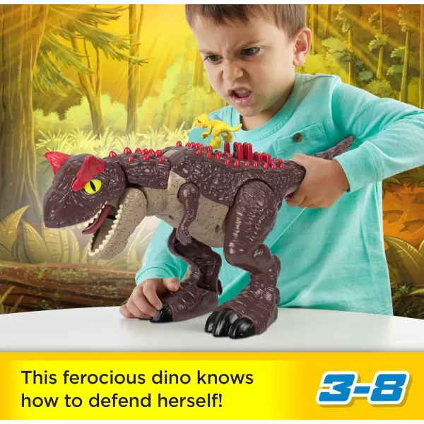 imageFisherPrice Imaginext Jurassic World Dinosaur Toy Spike Strike Carnotaurus 11Inch Figure Set for Pretend Play Preschool Kids Ages 3 Years