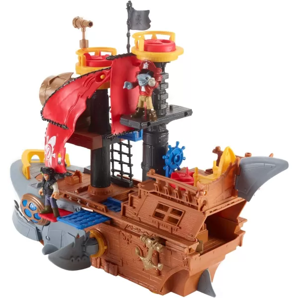 imageFisherPrice Imaginext Preschool Toy Shark Bite Pirate Ship Playset with Figure ampamp Accessories for Pretend Play Ages 3 YearsStandard