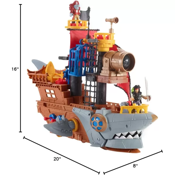 imageFisherPrice Imaginext Preschool Toy Shark Bite Pirate Ship Playset with Figure ampamp Accessories for Pretend Play Ages 3 YearsStandard