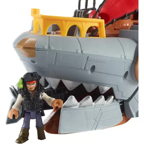 imageFisherPrice Imaginext Preschool Toy Shark Bite Pirate Ship Playset with Figure ampamp Accessories for Pretend Play Ages 3 YearsStandard