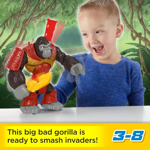 imageFisherPrice Imaginext Preschool Toy Silverback Gorilla Smash 8in Figure with Punching Action ampamp Accessories for Pretend Play Ages 3 Years