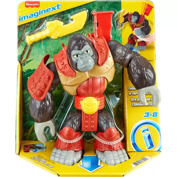 imageFisherPrice Imaginext Preschool Toy Silverback Gorilla Smash 8in Figure with Punching Action ampamp Accessories for Pretend Play Ages 3 Years