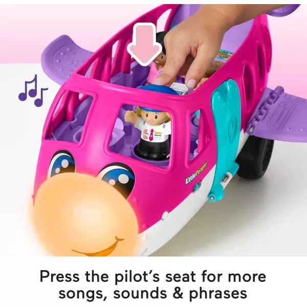 imageFisherPrice Little People Barbie Toddler Toy Little Dream Plane with Lights Music ampamp Figures for Pretend Play Ages 18 Months