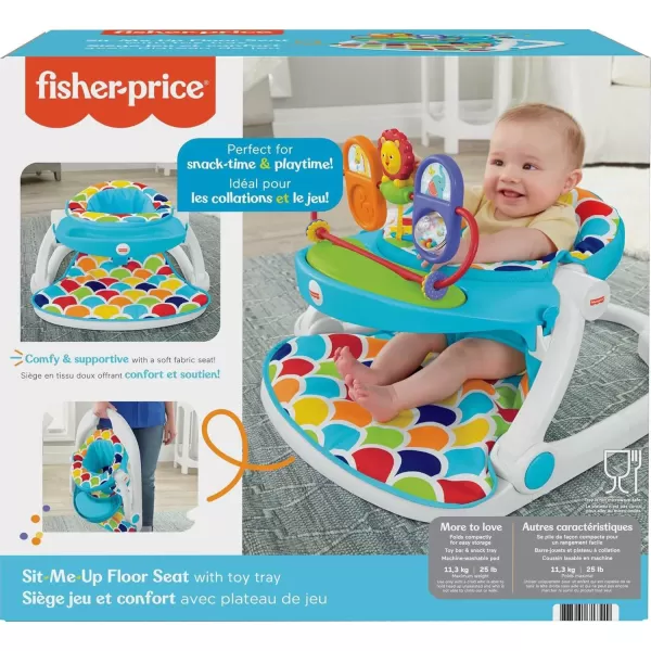 imageFisherPrice Portable Baby Chair Deluxe SitMeUp Floor Seat with Removable Toys and Snack Tray Happy Hills