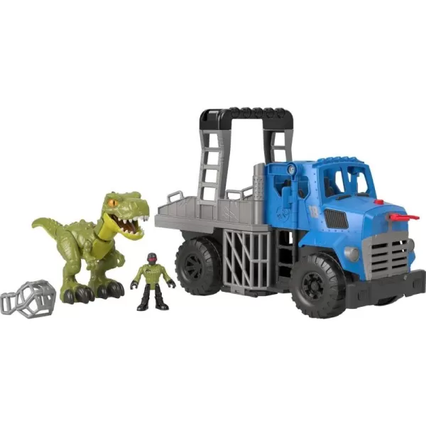 imageFisherPrice Imaginext Jurassic World Dominion Toy Break Out Dino Hauler Vehicle ampamp T rex Dinosaur for Preschool Kids Ages 3 Years