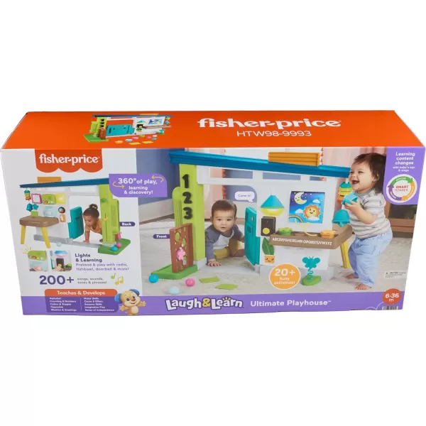 imageFisherPrice Baby Learning Toy Laugh ampamp Learn Ultimate Playhouse with Smart Stages ampamp 9 Pretend Play Accessories Infants ampamp Toddlers Ages 6 Months