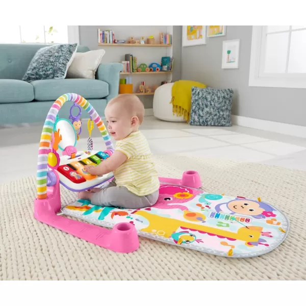 imageFisherPrice Baby Playmat Deluxe Kick ampamp Play Piano Gym Green Musical Learning Toy with Developmental Activities for Newborns 0 MonthsJumparoo  Kick N Play Piano Gym Pink Easytoopen