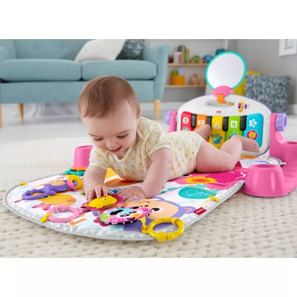 imageFisherPrice Baby Playmat Deluxe Kick ampamp Play Piano Gym Green Musical Learning Toy with Developmental Activities for Newborns 0 MonthsPink  Maracas