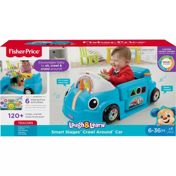 imageFisherPrice Baby Toy Laugh ampamp Learn Crawl Around Car Red Activity Center with Educational Music ampamp Lights for Infants Ages 6 Months Amazon ExclusiveBlue