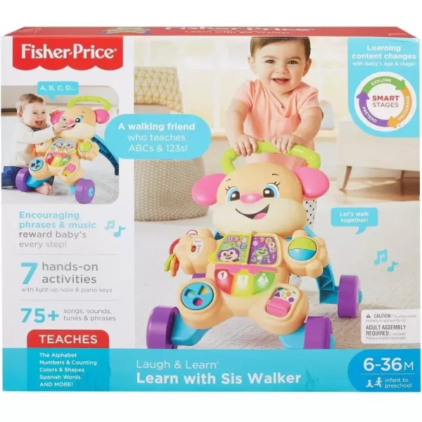 imageFisherPrice Baby Toy Laugh ampamp Learn Smart Stages Learn with Puppy Walker with Music Lights ampamp Activities for Infants Ages 6 MonthsSis Walker