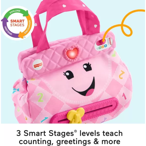 imageFisherPrice Baby ampamp Toddler Toy Laugh ampamp Learn My Smart Purse with Lights ampamp Smart Stages Learning Songs for Infants Ages 6 Months