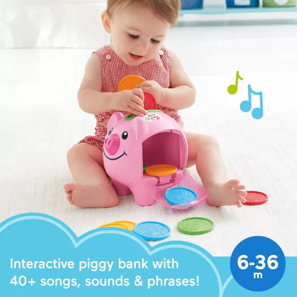 imageFisherPrice Baby ampamp Toddler Toy Laugh ampamp Learn Smart Stages Piggy Bank with Learning Songs ampamp Phrases for Infants Ages 6 MonthsStandard Packaging