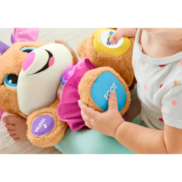 imageFisherPrice Baby ampamp Toddler Toy Laugh ampamp Learn Smart Stages Puppy Musical Plush with Lights ampamp Phrases for Infants Ages 6 MonthsSis  Pink