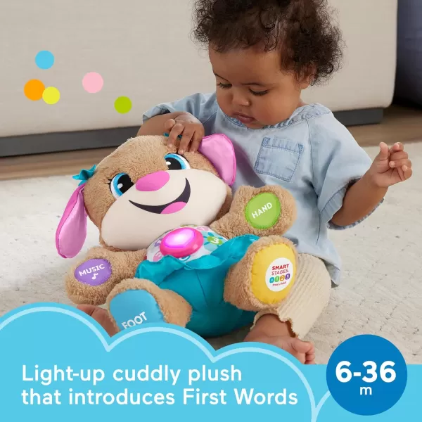 imageFisherPrice Baby ampamp Toddler Toy Laugh ampamp Learn Smart Stages Puppy Musical Plush with Lights ampamp Phrases for Infants Ages 6 MonthsSis  Teal