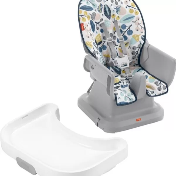 imageFisherPrice Baby to Toddler High Chair SpaceSaver Simple Clean Portable Dining Seat ampamp Booster with Washable Deep Tray ampamp Liner PearfectionPacific Pebble