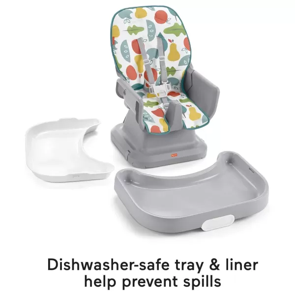 imageFisherPrice Baby to Toddler High Chair SpaceSaver Simple Clean Portable Dining Seat ampamp Booster with Washable Deep Tray ampamp Liner PearfectionPacific Pebble