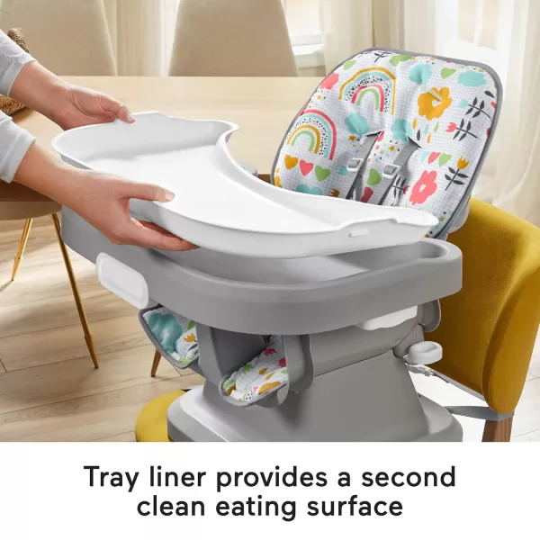 imageFisherPrice Baby to Toddler High Chair SpaceSaver Simple Clean Portable Dining Seat ampamp Booster with Washable Deep Tray ampamp Liner PearfectionPink